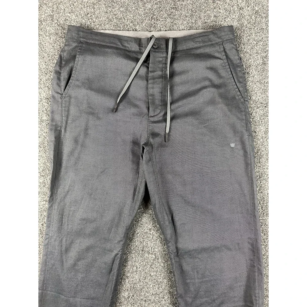 Mack Weldon Men's L Cotton Stretch Drawstring Daily Dress Joggers Gray Zip 34X30